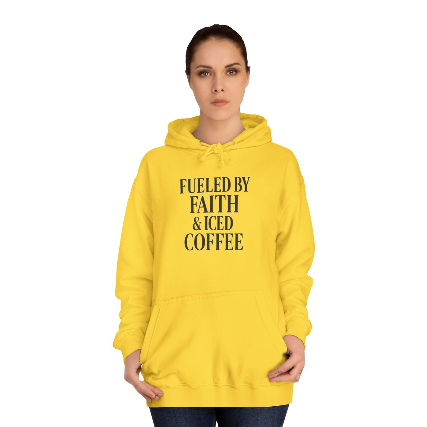 Fueled by Faith and Iced Coffee™ Hoodie – Christian Sweatshirt for Women, Men & Coffee Lovers