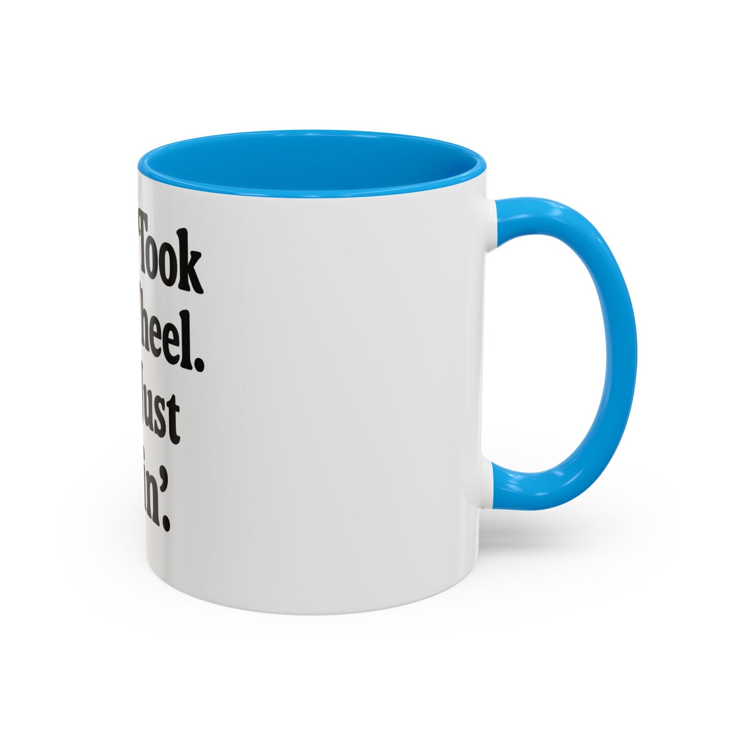 "Jesus Took the Wheel. I'm Just Vibin." Coffee Mug – Funny Faith-Based Mug for Relaxed Mornings & Spiritual Sass
