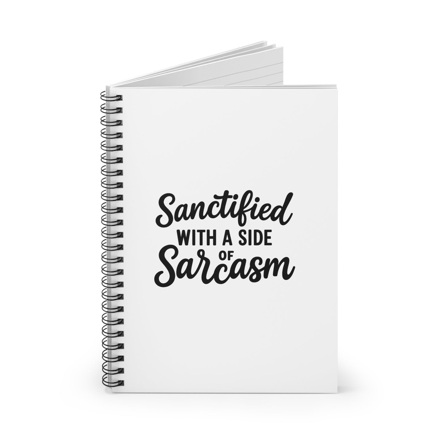 Sanctified with a Side of Salty™ Spiral Notebook – Funny Christian Journal for Bible Study, Prayers & Sassy Notes