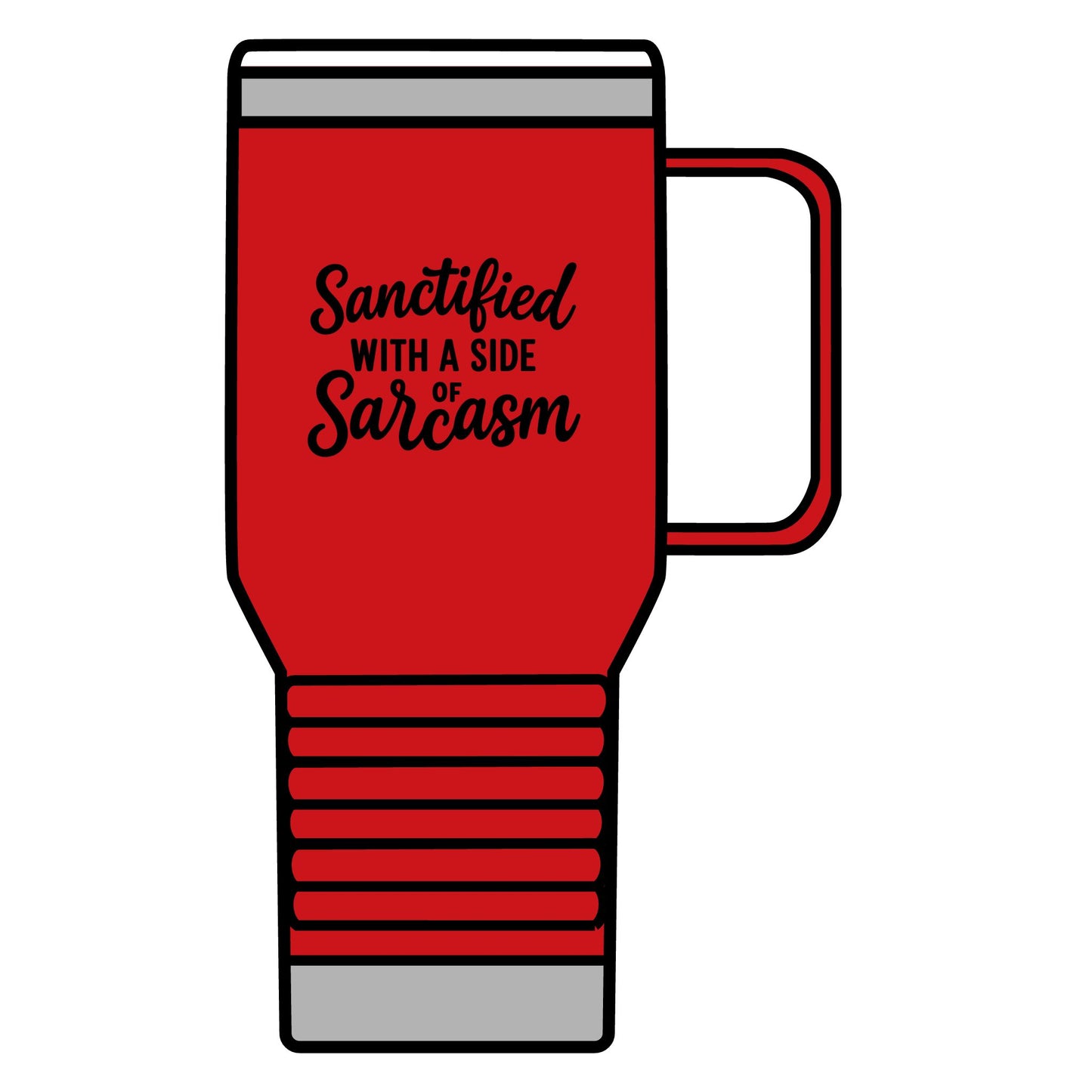 Sanctified with a Side of Sarcasm Travel Mug – 20oz Stainless Steel Christian Tumbler with Black Lettering, Funny Faith-Based Gift for Coffee Lovers