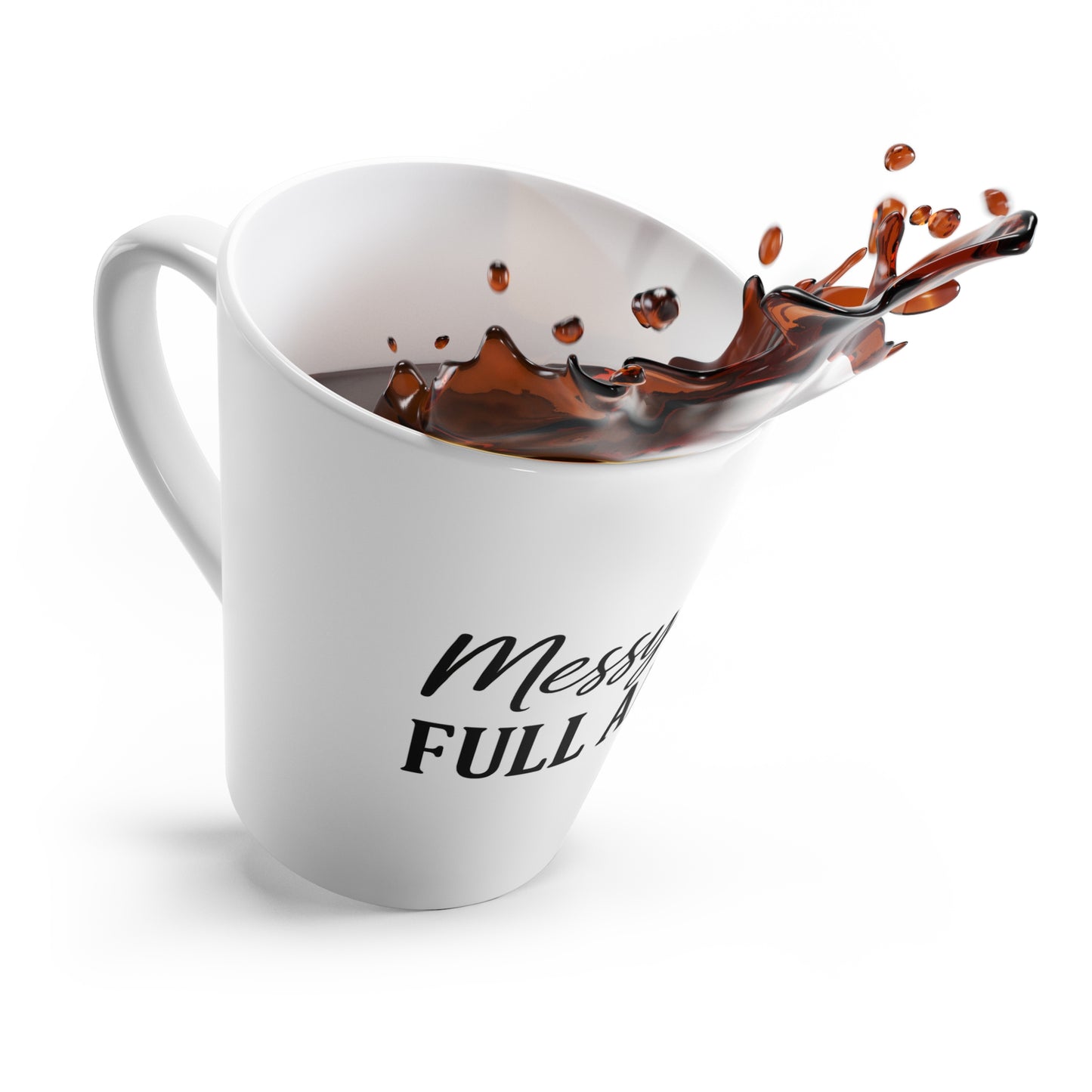 "Messy Bun. Full Armor." Latte Mug – Faith-Fueled Mug for Prayer Warriors & Caffeine Queens