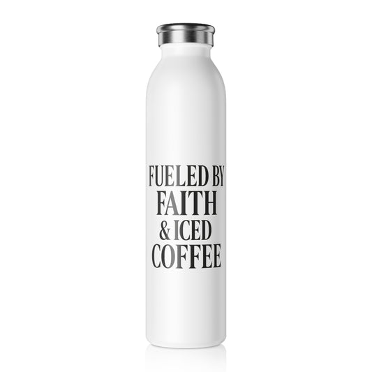 Fueled by Faith and Iced Coffee™ Water Bottle – Funny Christian Gift for Women, Coffee Lovers & On-the-Go Faith