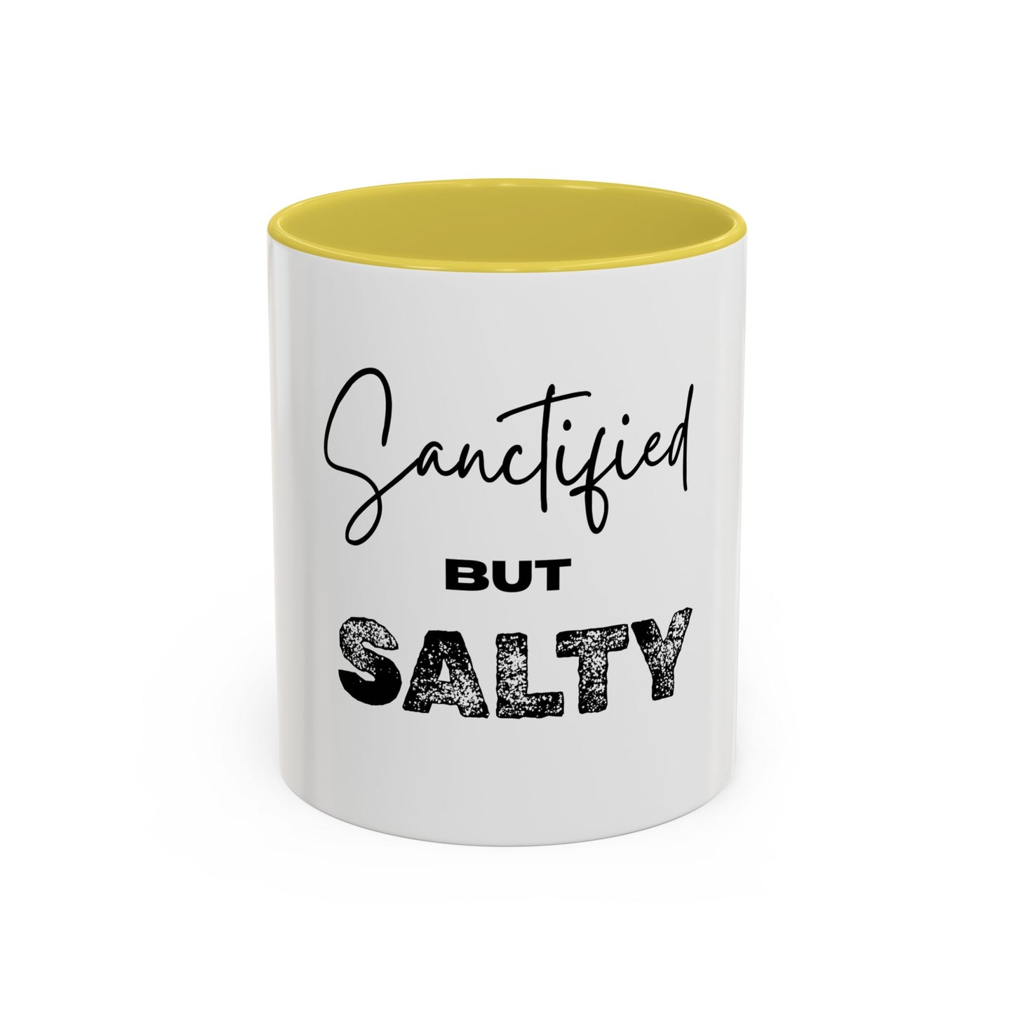 “Sanctified but Salty” Mug – 11 oz & 15 oz Ceramic • Faith with a Side of Sass