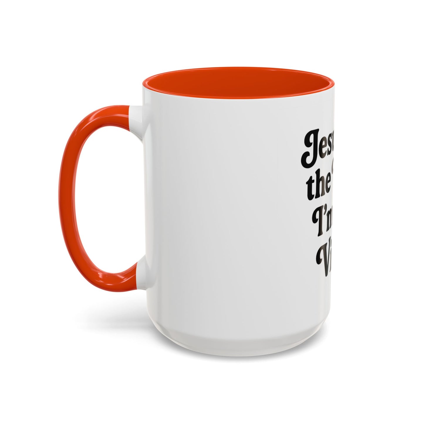 "Jesus Took the Wheel. I'm Just Vibin." Coffee Mug – Funny Faith-Based Mug for Relaxed Mornings & Spiritual Sass
