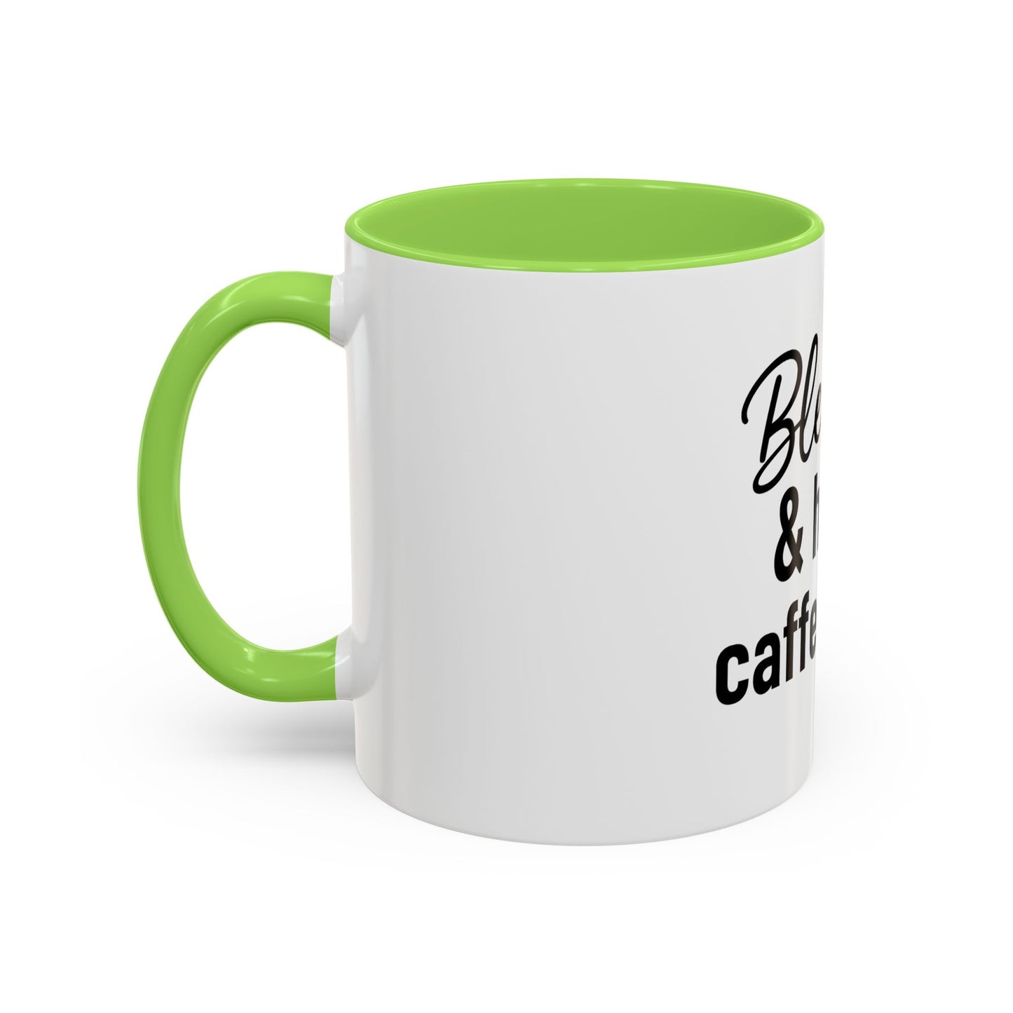 Blessed & Highly Caffienated Colorful Scripture Mugs – 11 oz & 15 oz Ceramic • Pop Then Pray