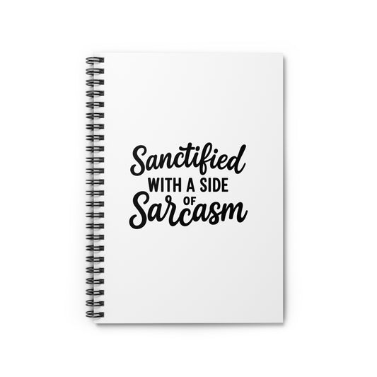 Sanctified with a Side of Salty™ Spiral Notebook – Funny Christian Journal for Bible Study, Prayers & Sassy Notes