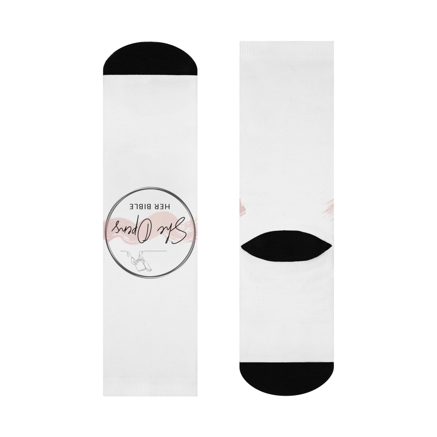 She Opens Her Bible™ Cushioned Crew Socks – Faith-Inspired Comfort & Style for Everyday Wear