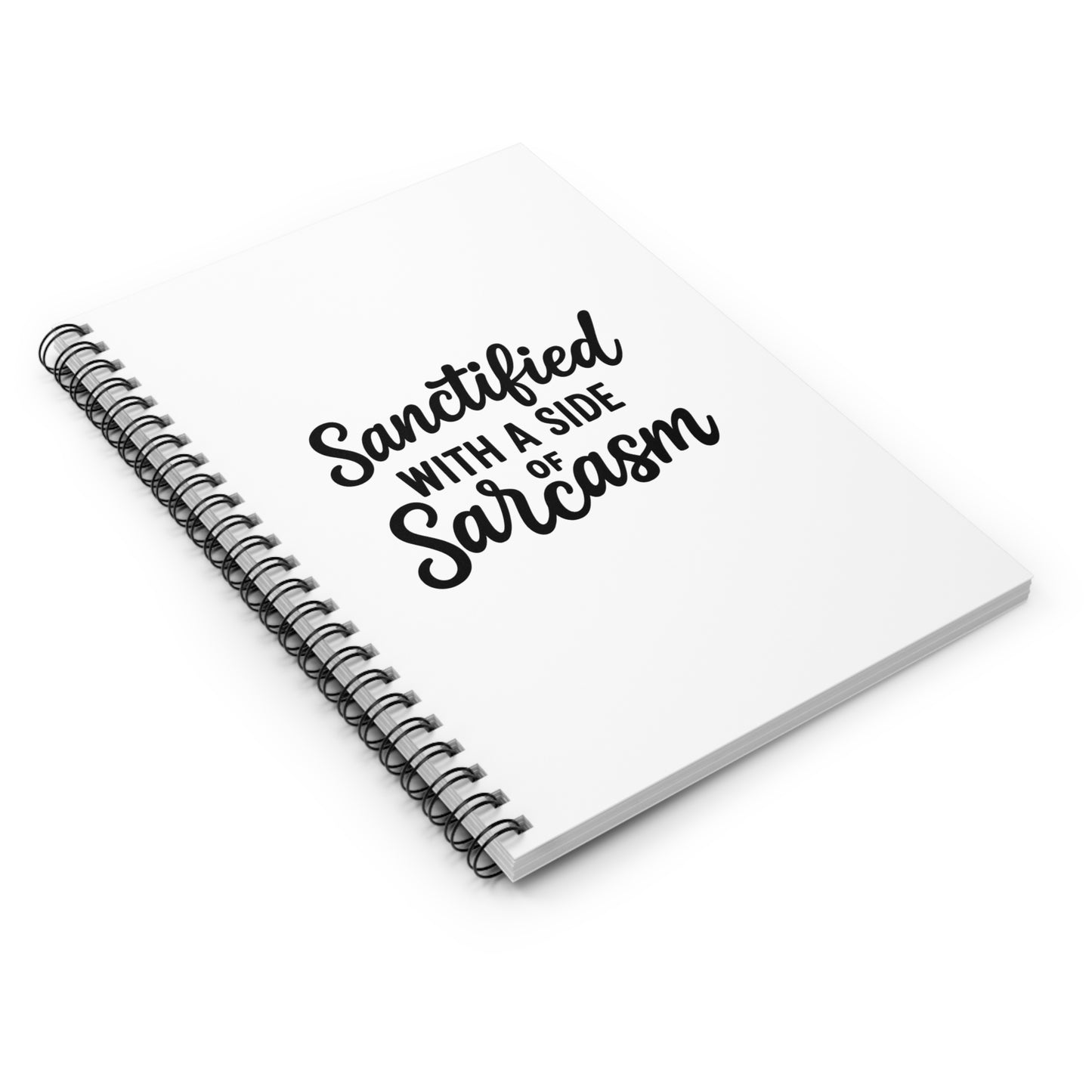 Sanctified with a Side of Salty™ Spiral Notebook – Funny Christian Journal for Bible Study, Prayers & Sassy Notes