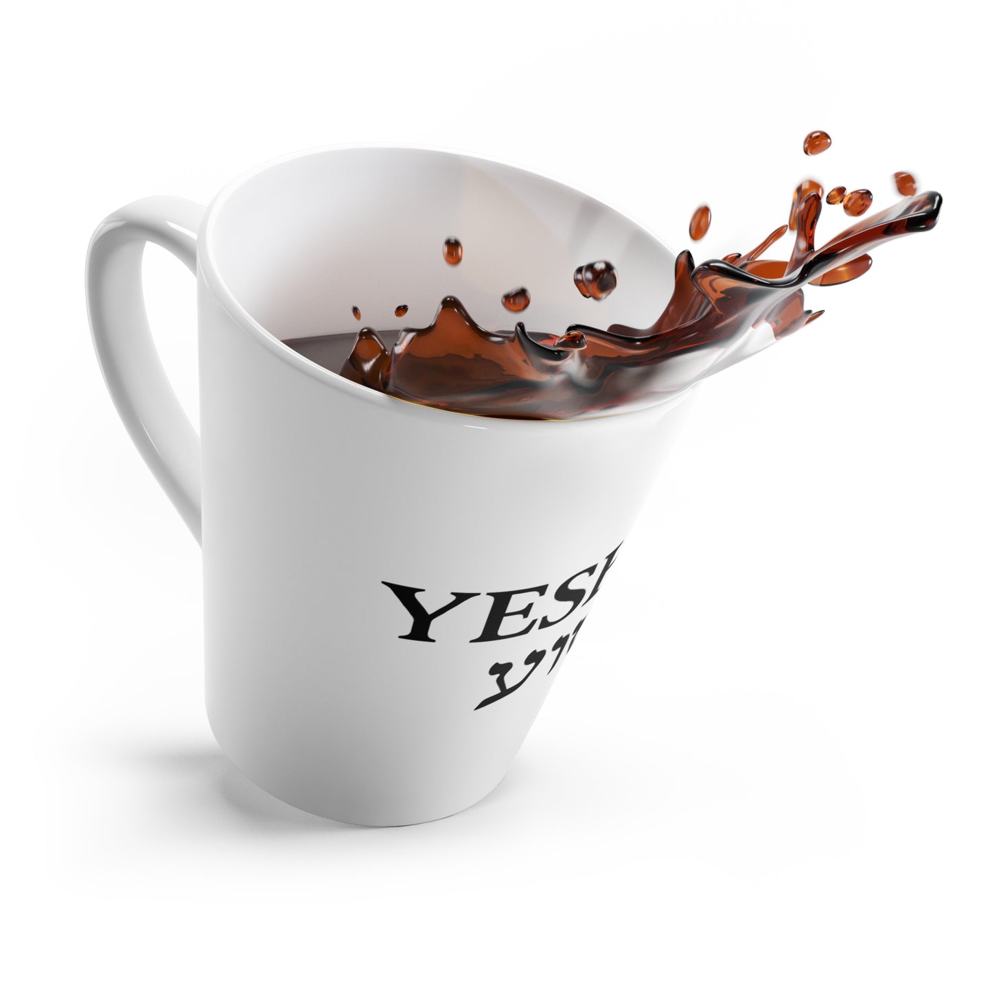 Yeshua Latte Mug – 12oz Christian Mug with English & Hebrew Typography – Inspirational Gift for Believers, Bible Study, or Daily Devotion