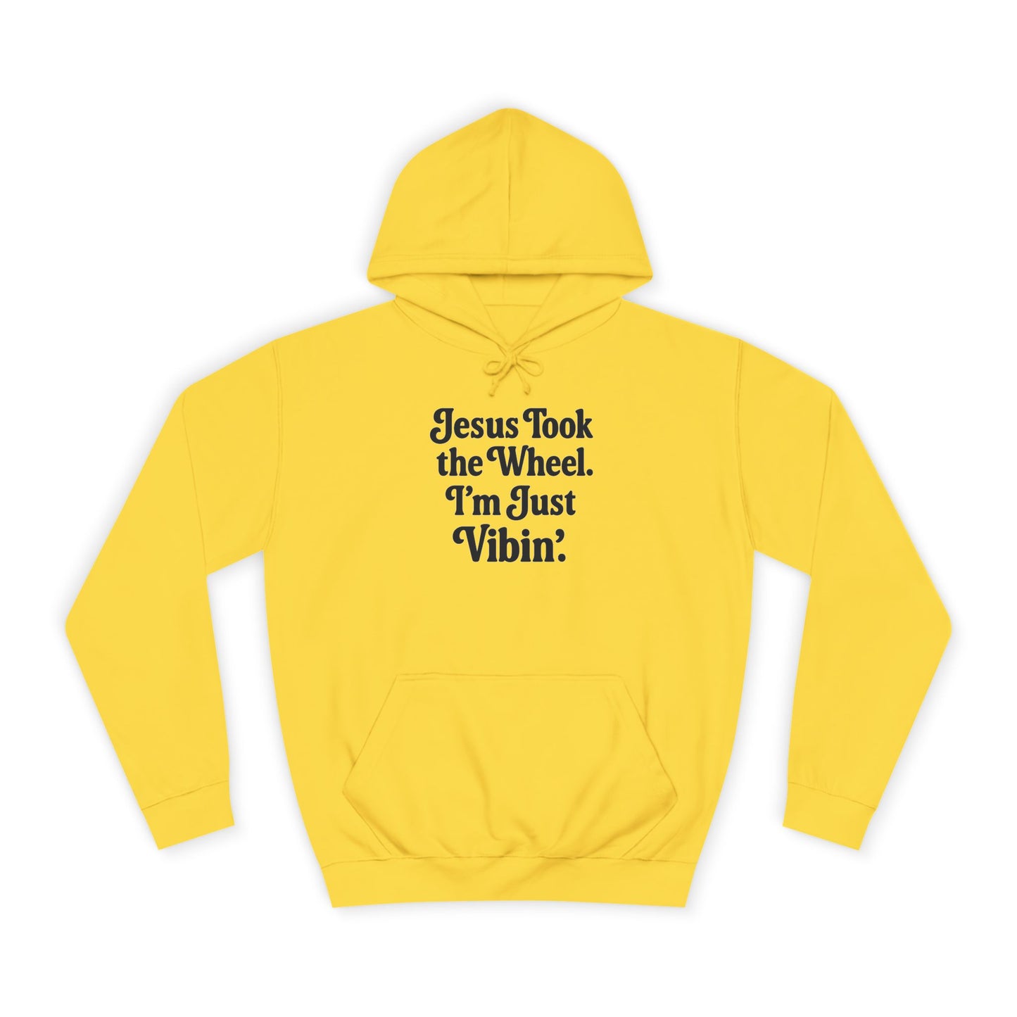 "Jesus Took the Wheel. I'm Just Vibin." Unisex Hoodie – Cozy Christian Sweatshirt for Faith-Filled Chill & Everyday Comfort