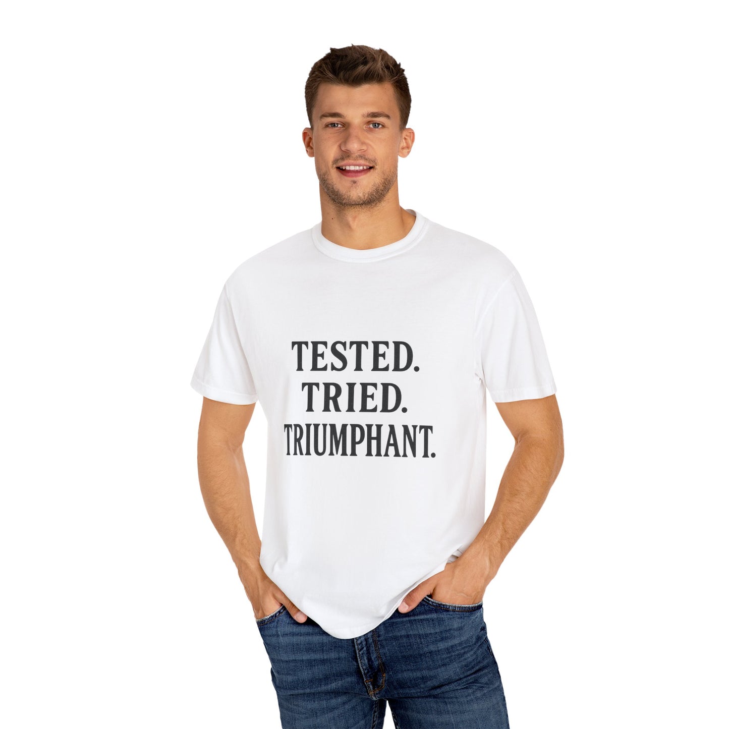 Tested. Tried. Triumphant.™ V-Neck T-Shirt – Sassy Christian Tee for Women Who Don’t Quit