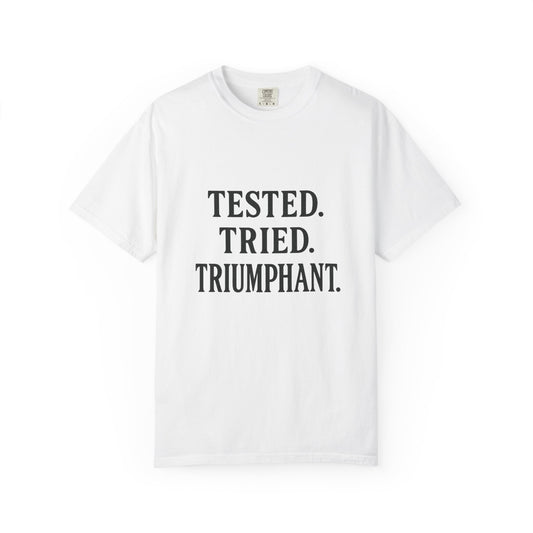 Tested. Tried. Triumphant.™ V-Neck T-Shirt – Sassy Christian Tee for Women Who Don’t Quit