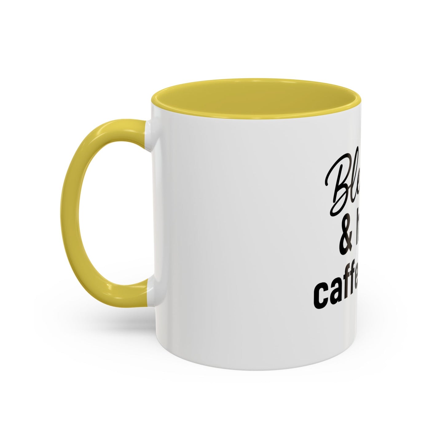 Blessed & Highly Caffienated Colorful Scripture Mugs – 11 oz & 15 oz Ceramic • Pop Then Pray