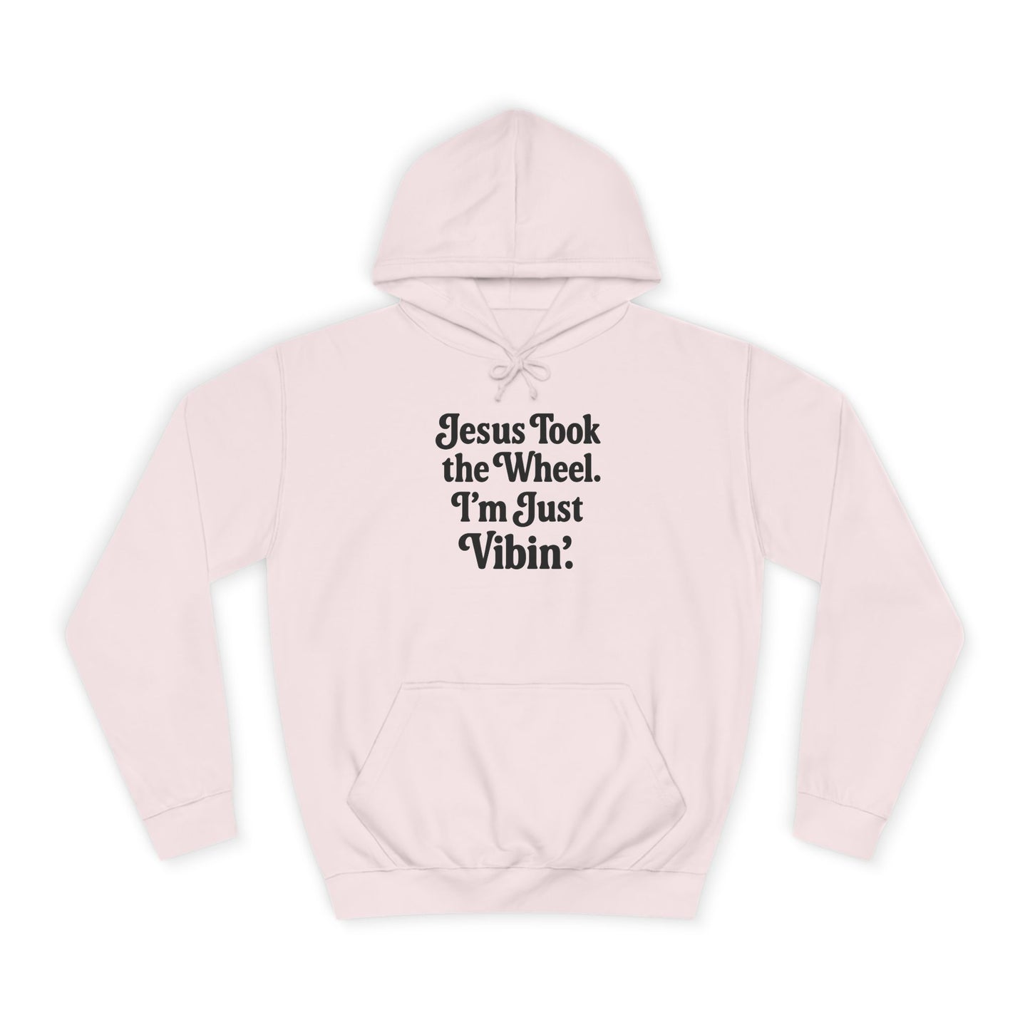"Jesus Took the Wheel. I'm Just Vibin." Unisex Hoodie – Cozy Christian Sweatshirt for Faith-Filled Chill & Everyday Comfort