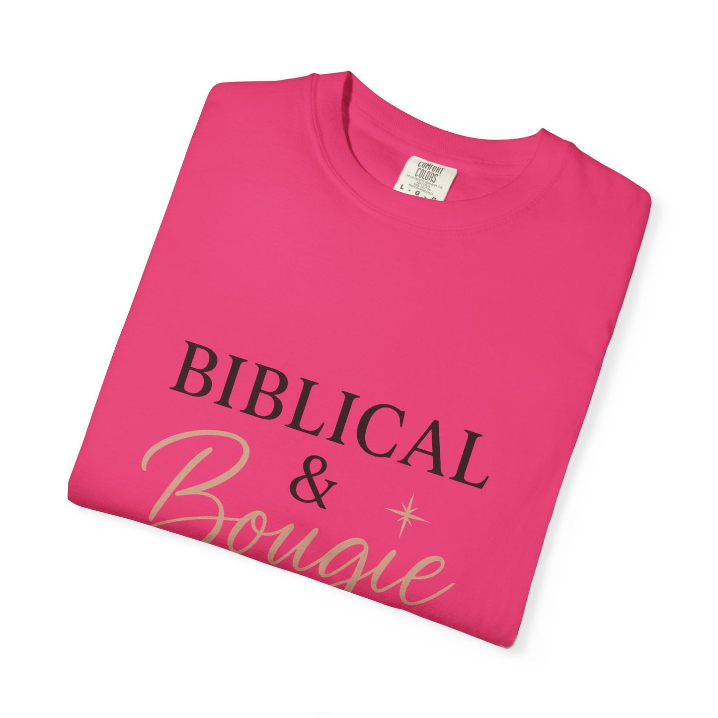 "Biblical & Bougie" Unisex T-Shirt – Black Lettering Faith-Based Tee for Stylish Christian Queens