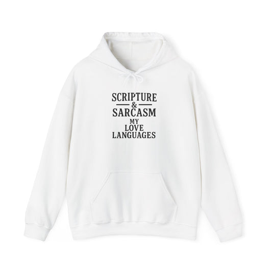 Scripture & Sarcasm Unisex Hoodie, Funny Sweatshirt for Christian Humor, Great Gift for Friends, Cozy Church Apparel