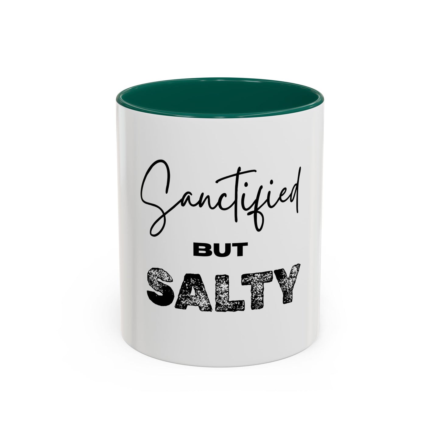 “Sanctified but Salty” Mug – 11 oz & 15 oz Ceramic • Faith with a Side of Sass