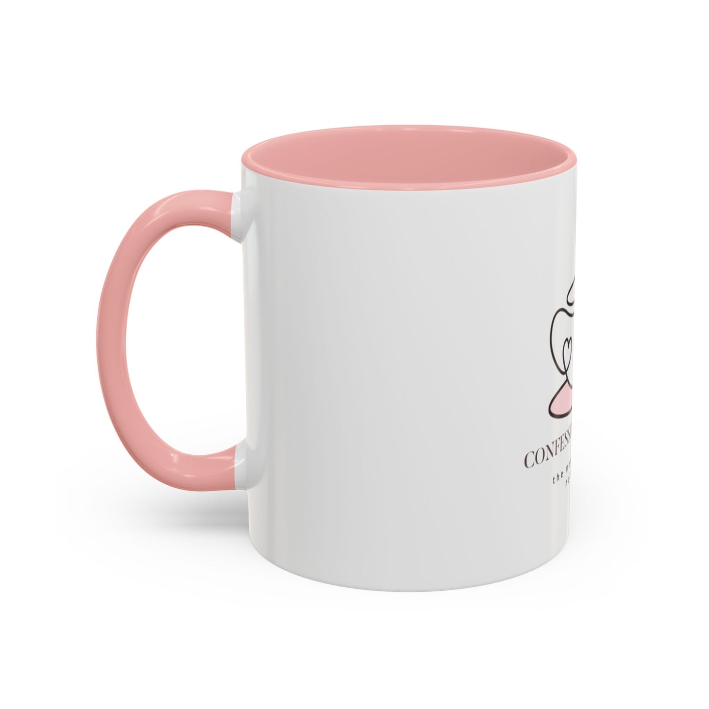 Confessions & Coffee Accent Mug - Inspirational Quote Coffee Cup for Cozy Mornings, Gift for Coffee Lovers, Home Decor