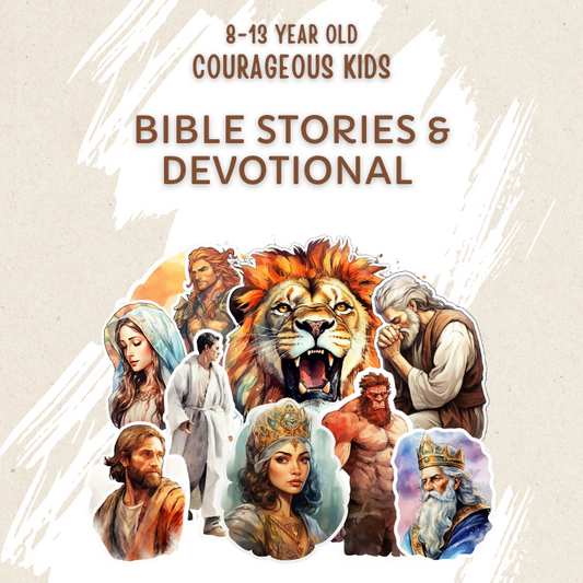 Bible Stories Devotional Set for Kids Ages 8–13 – 8 Illustrated Bible Stories with Reflection Questions