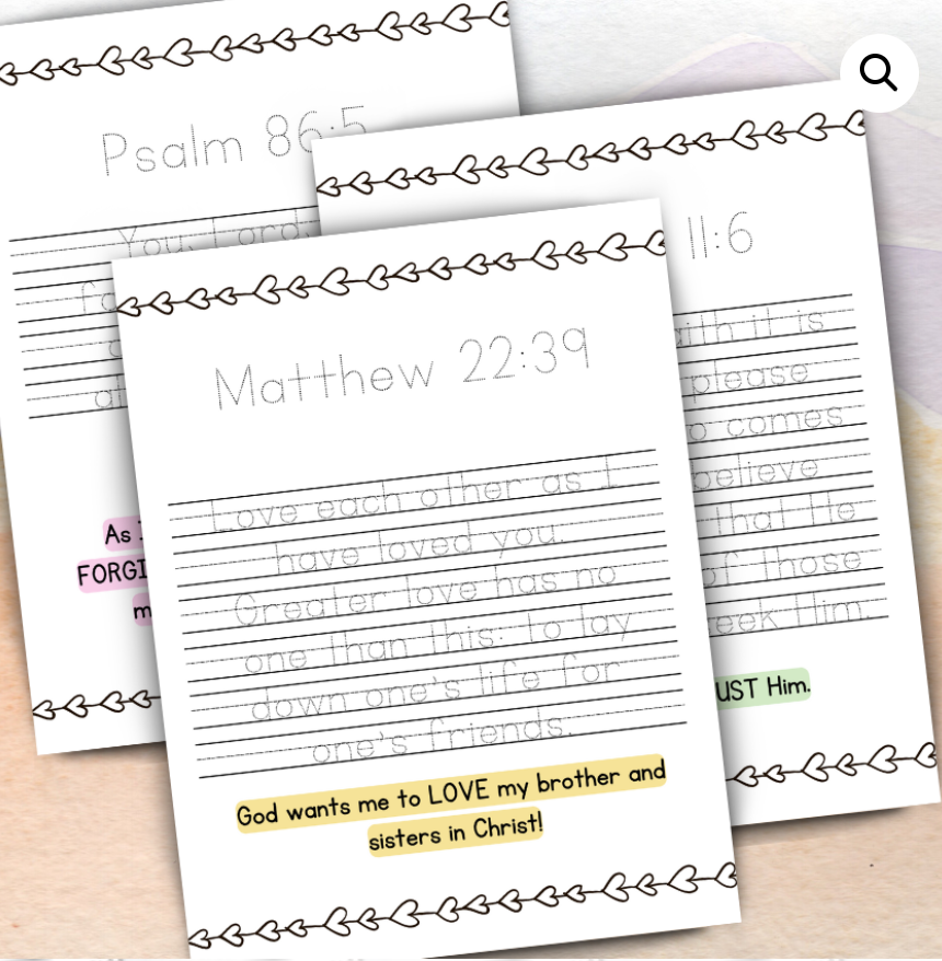 15 Bible Truths For Kids Tracing Pack