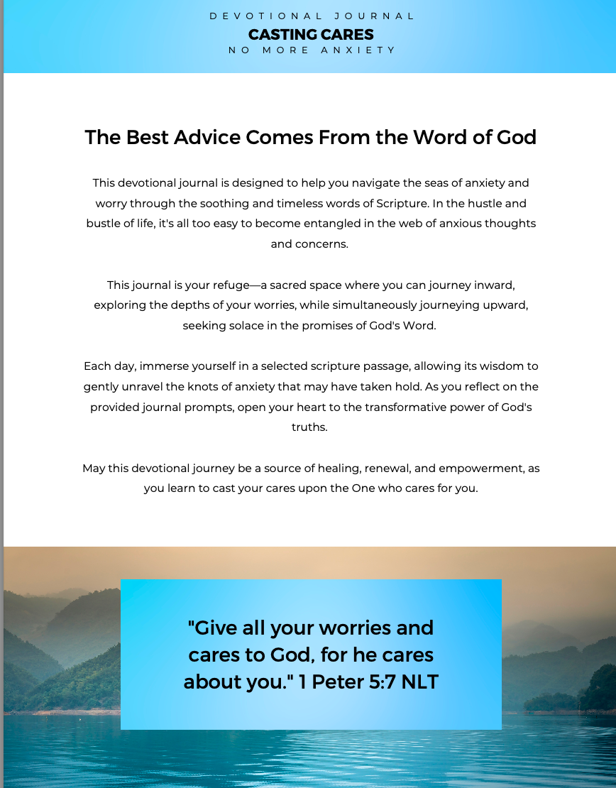 Casting Cares: No More Anxiety Devotional & Journal | Christ-Centered Peace for Anxious Hearts