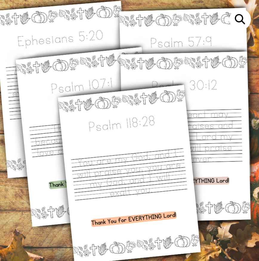 15 Thanksgiving Bible Verses for Kids Tracing Pack - Enrich Your Festivities With Faith & Creativity