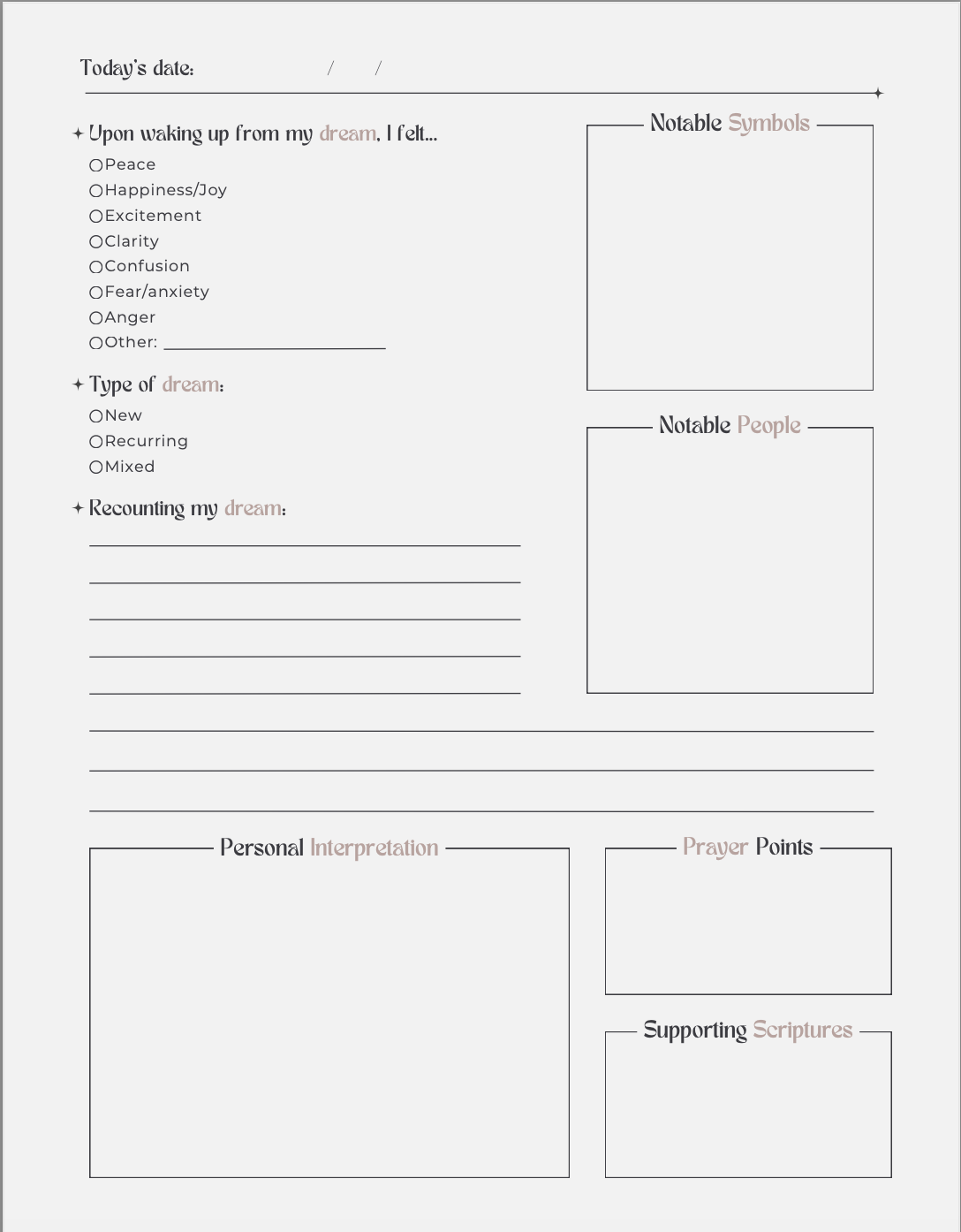 Dream Journal for Christian Women | Faith-Filled Dream Interpretation & Reflection Guide