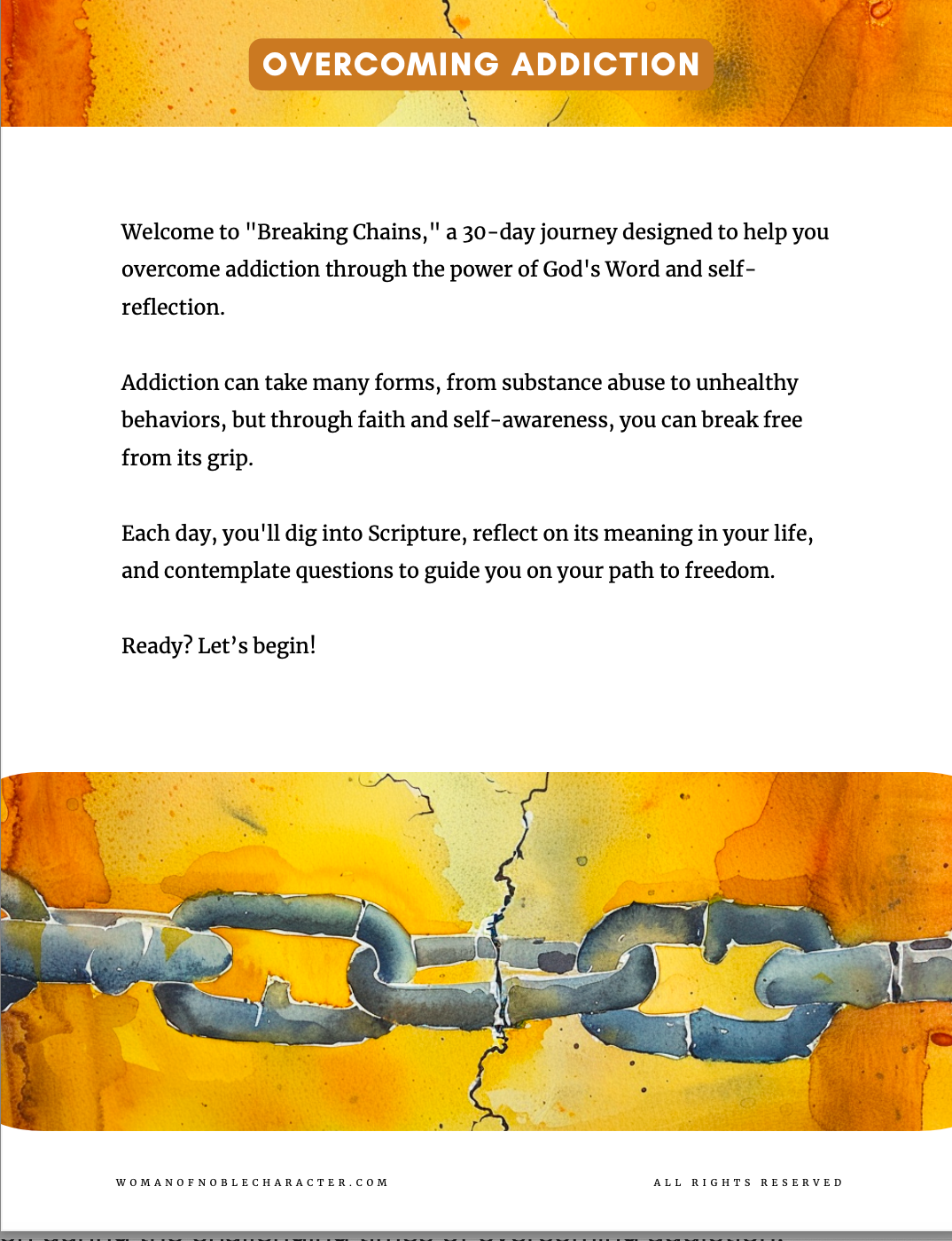 Overcoming Addictions Devotional Journal – A 30-Day Scripture-Based Healing and Recovery Guide