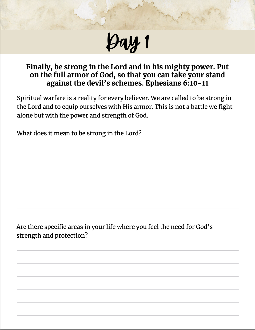 30-Day Spiritual Defense Devotional – Your Guide to Battling Spiritual Warfare with Scripture and Prayer