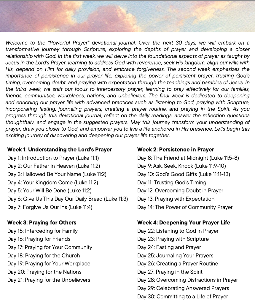 30-Day Powerful Prayer Devotional Journal | Strengthen Your Prayer Life with Purpose & Boldness
