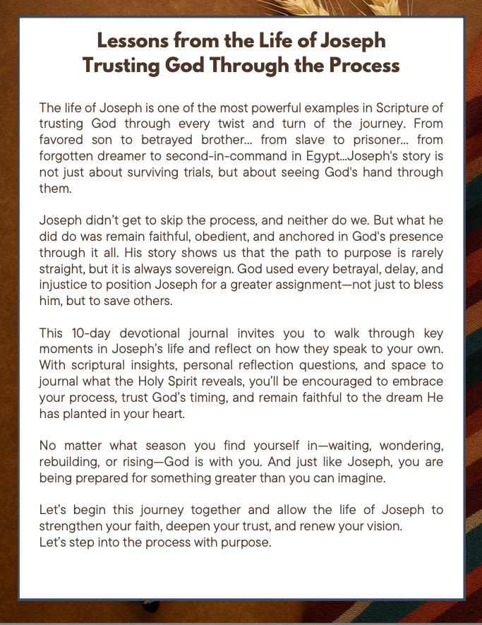 Lessons from the Life of Joseph | 10-Day Devotional on Faith, Perseverance & Purpose