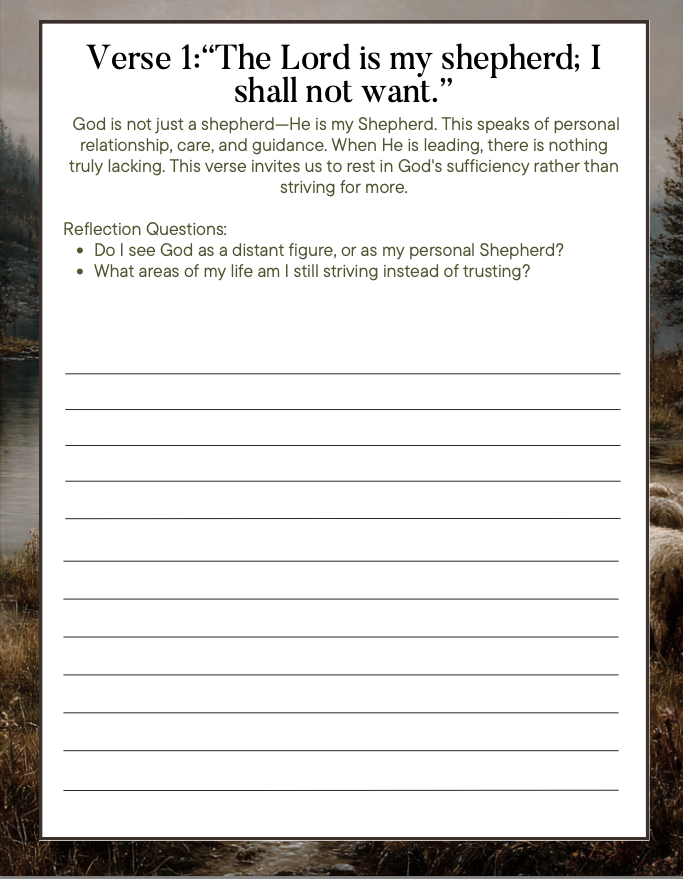 Psalm 23 Devotional Breakdown | A Prayer of Trust and Provision