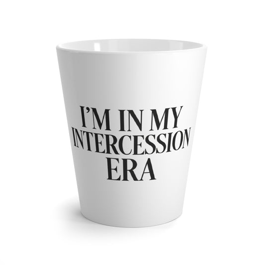 "I'm in My Intercession Era" Latte Mug – Black Lettering Christian Mug for Prayer Warriors & Coffee Lovers