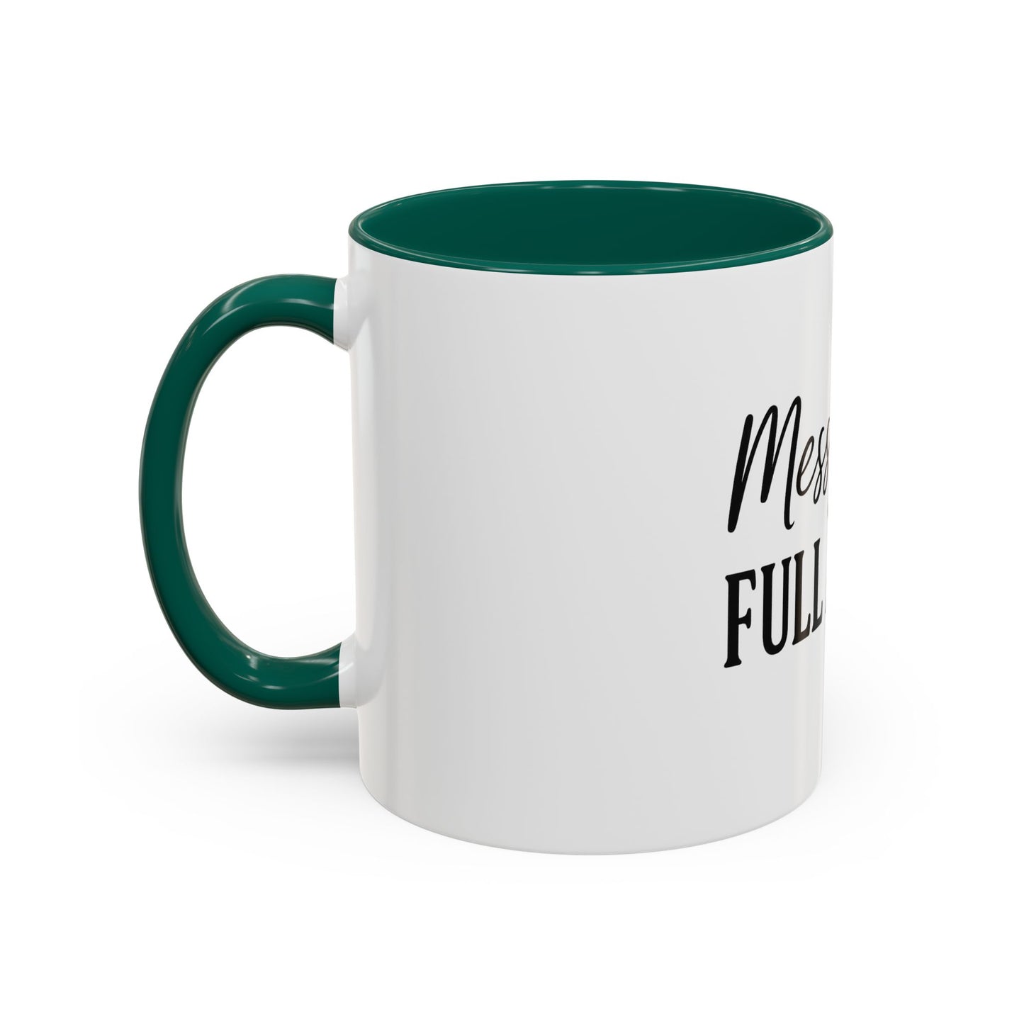 "Messy Bun. Full Armor." Coffee Mug – Fun & Faith-Filled Mug for Spiritual Warriors in Black Lettering