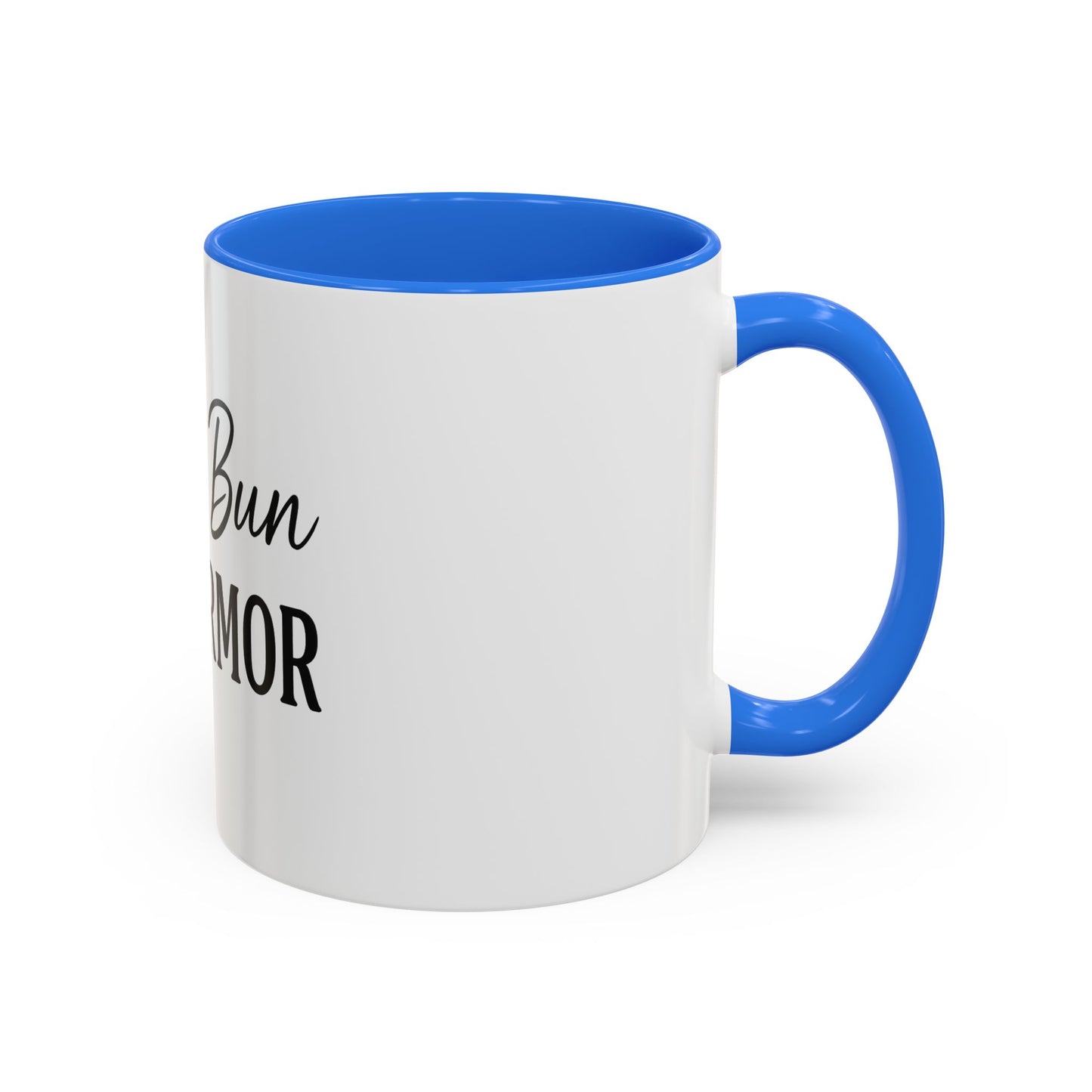 "Messy Bun. Full Armor." Coffee Mug – Fun & Faith-Filled Mug for Spiritual Warriors in Black Lettering