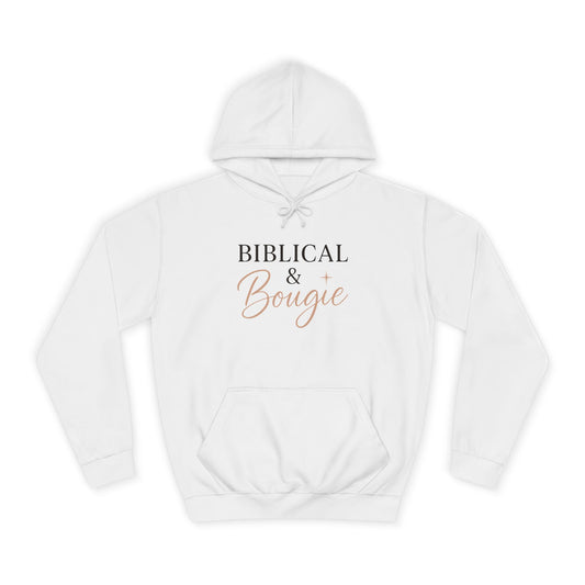 "Biblical & Bougie" Unisex Hoodie – Cozy Faith-Based Sweatshirt for Stylish Christian Queens