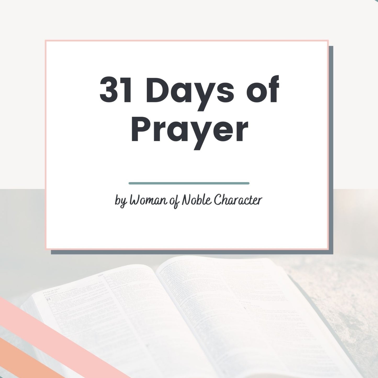 Screenshot of cover of 31 days of prayer printable prayer journal