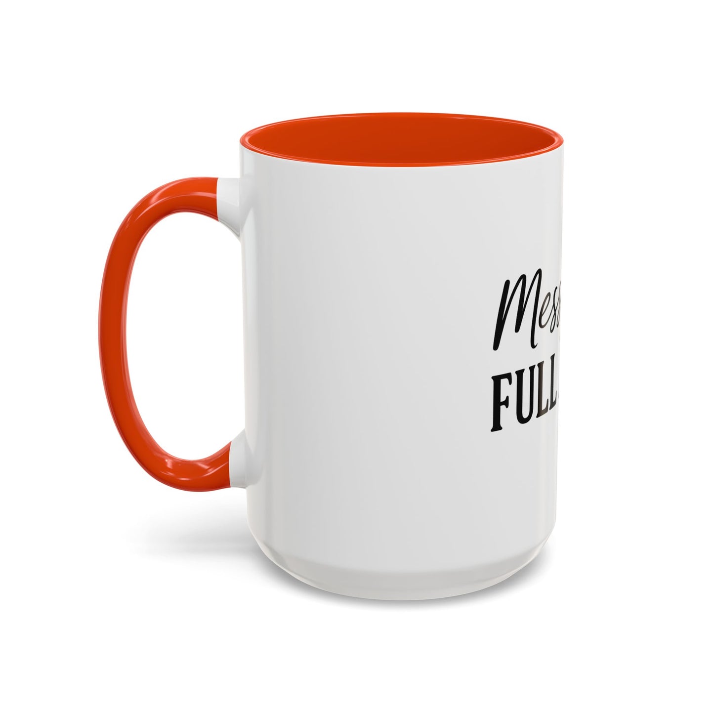 "Messy Bun. Full Armor." Coffee Mug – Fun & Faith-Filled Mug for Spiritual Warriors in Black Lettering