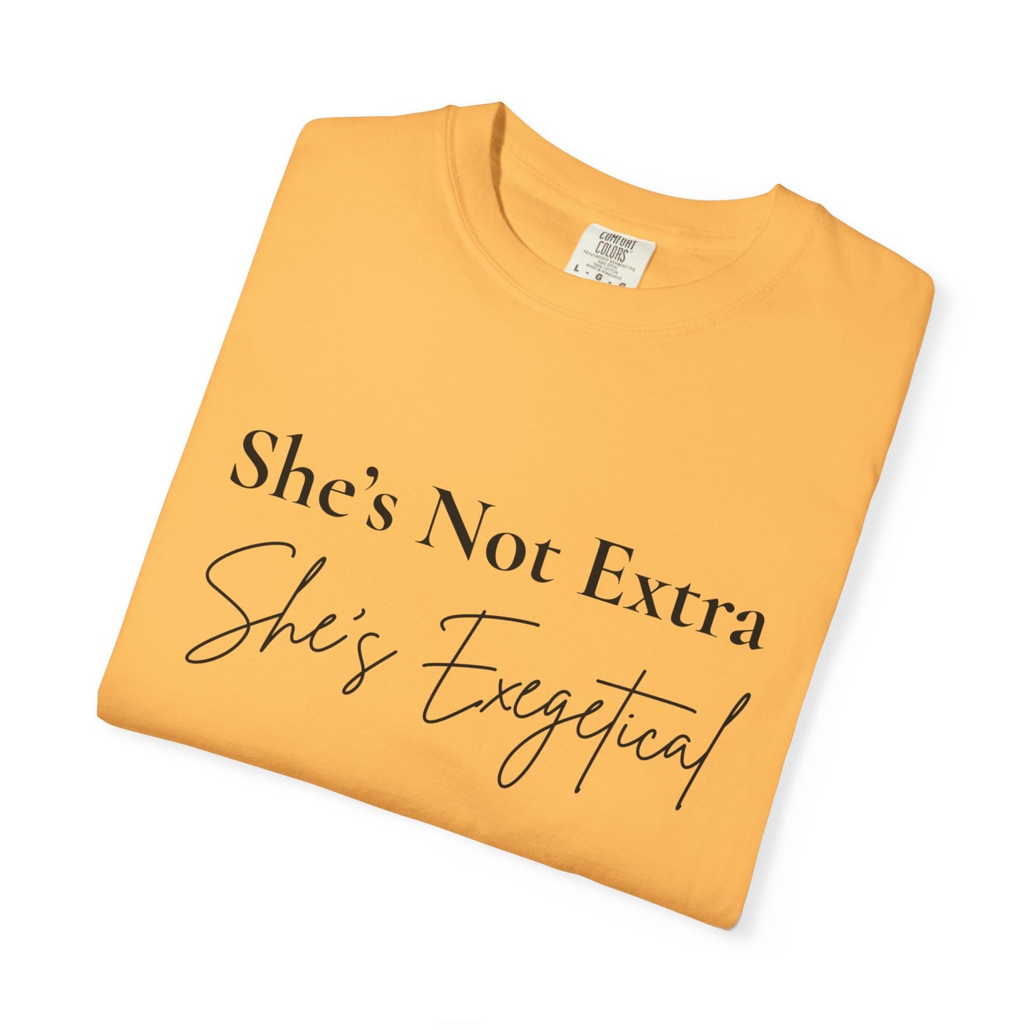 “She’s Not Extra. She’s Exegetical.” T-Shirt – Funny Christian Tee for Bible Study Queens