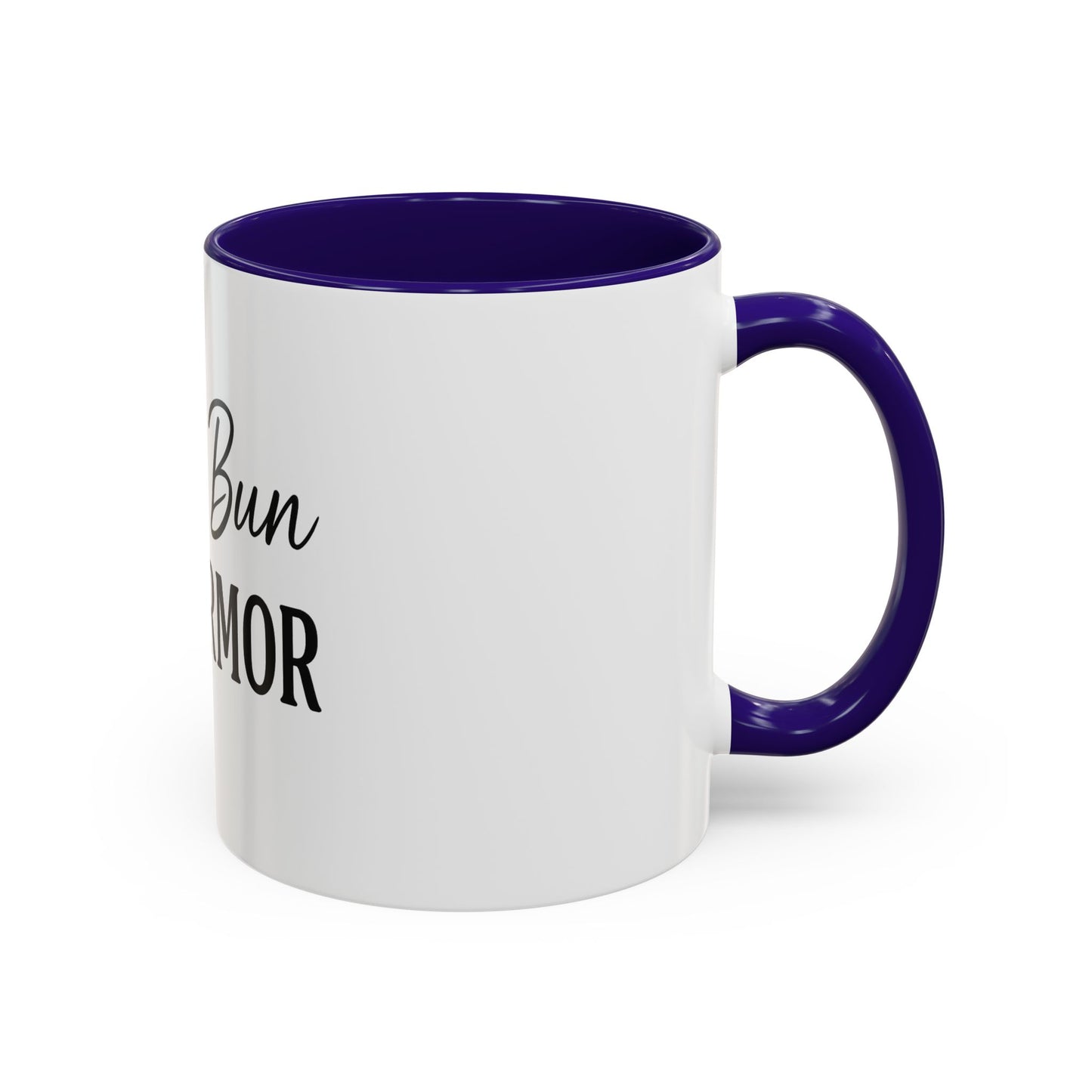 "Messy Bun. Full Armor." Coffee Mug – Fun & Faith-Filled Mug for Spiritual Warriors in Black Lettering