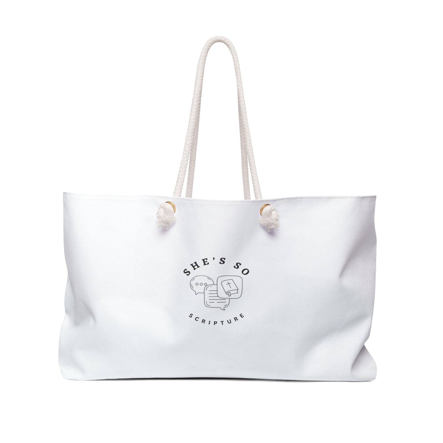 Stylish Scripture Weekender Bag, Travel Tote, Scripture Gift, Beach Bag, Weekend Getaway Essentials, Faith-Inspired Accessory