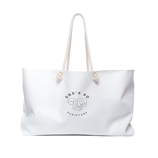 Stylish Scripture Weekender Bag, Travel Tote, Scripture Gift, Beach Bag, Weekend Getaway Essentials, Faith-Inspired Accessory