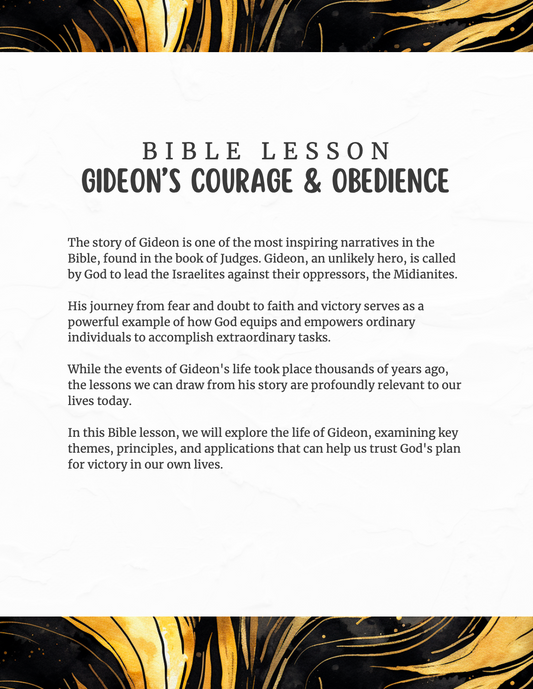 Courageous Series Gideon: Inspirational Bible Lessons and Study Guide