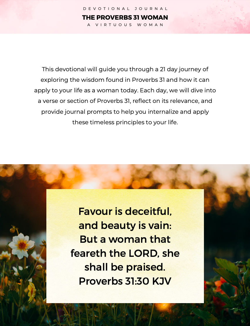 Proverbs 31 Devotional and Journal: A Pathway to Virtuous Womanhood