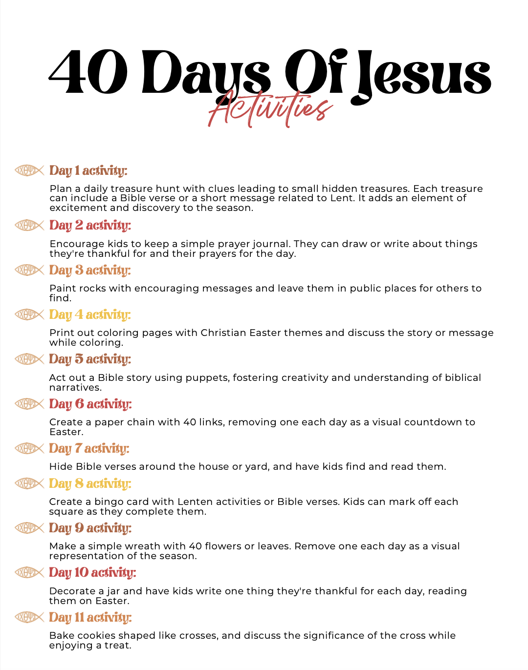 40 Days of Lent: Jesus Scripture Reading & Activity Bundle - Embrace The Spiritual Journey