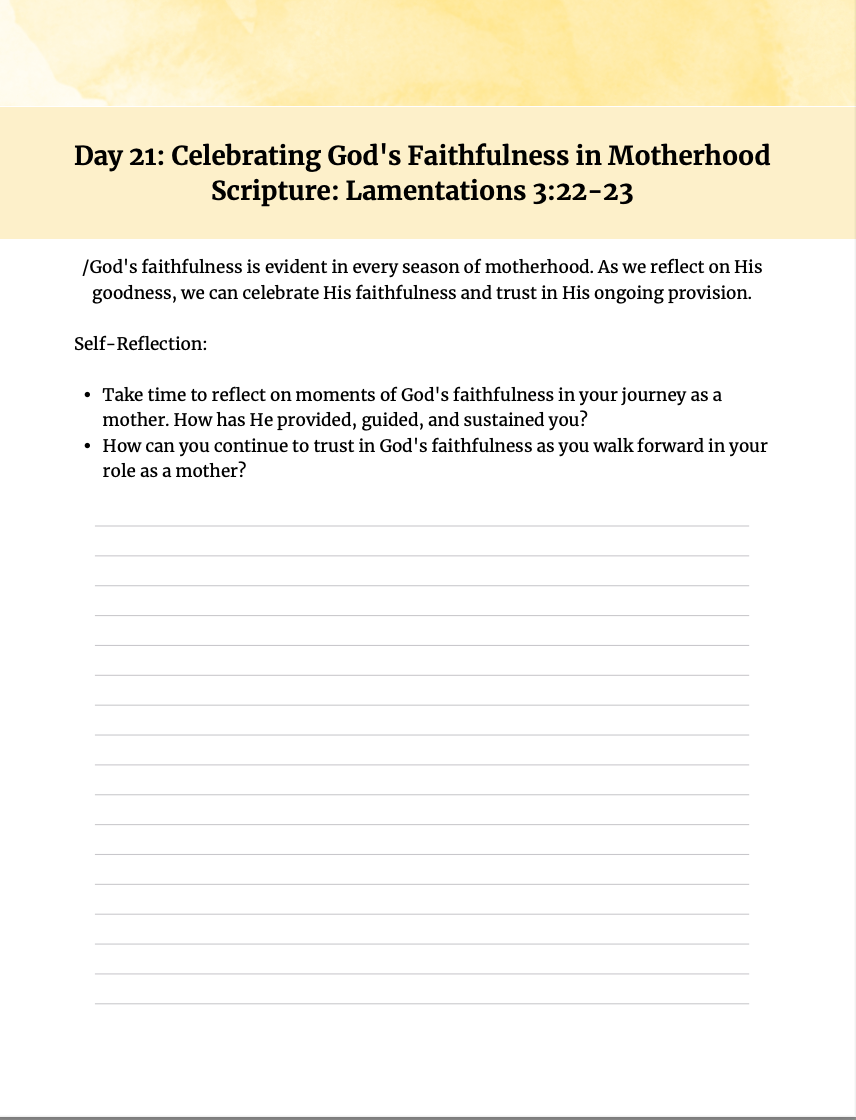 21-Day Intentional Motherhood Devotional Journal