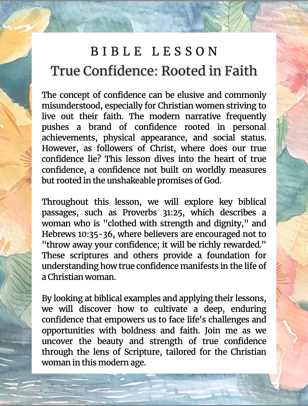 Discover True Confidence: A Bible Study for Christian Women