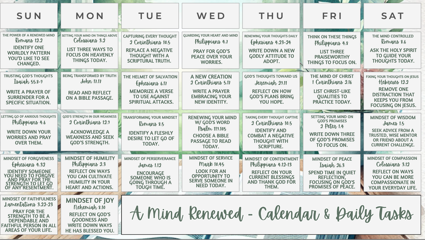 A Mind Renewed: A 30-Day Journey to Aligning Your Thoughts With God's Truth