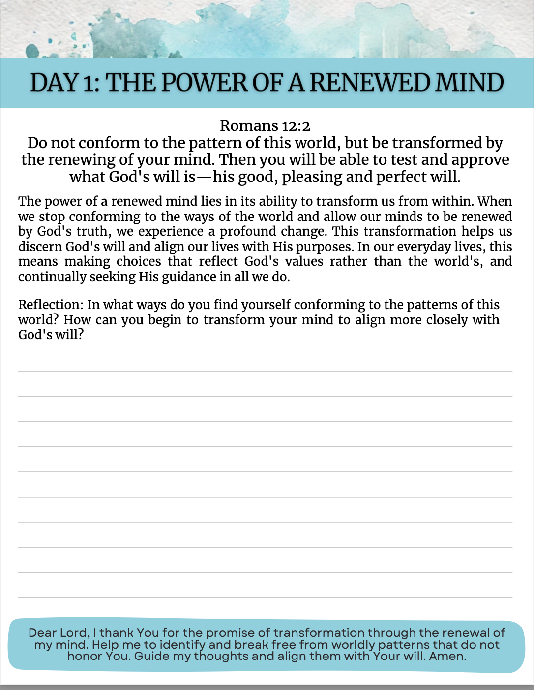 A Mind Renewed: A 30-Day Journey to Aligning Your Thoughts With God's Truth