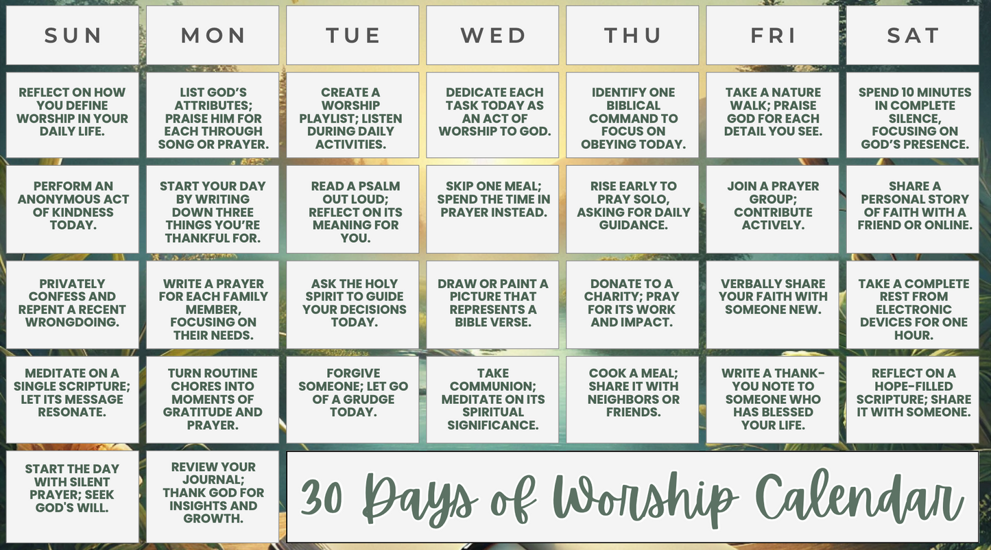 30 Days of Worship Devotional & Journal